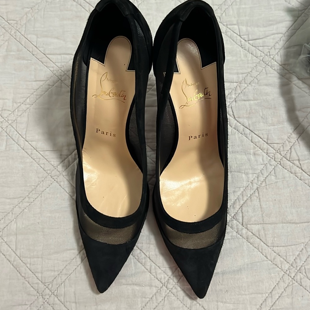 Christian Louboutin 39 1/2 worn 1 time red bottom scuffed see in pictures.